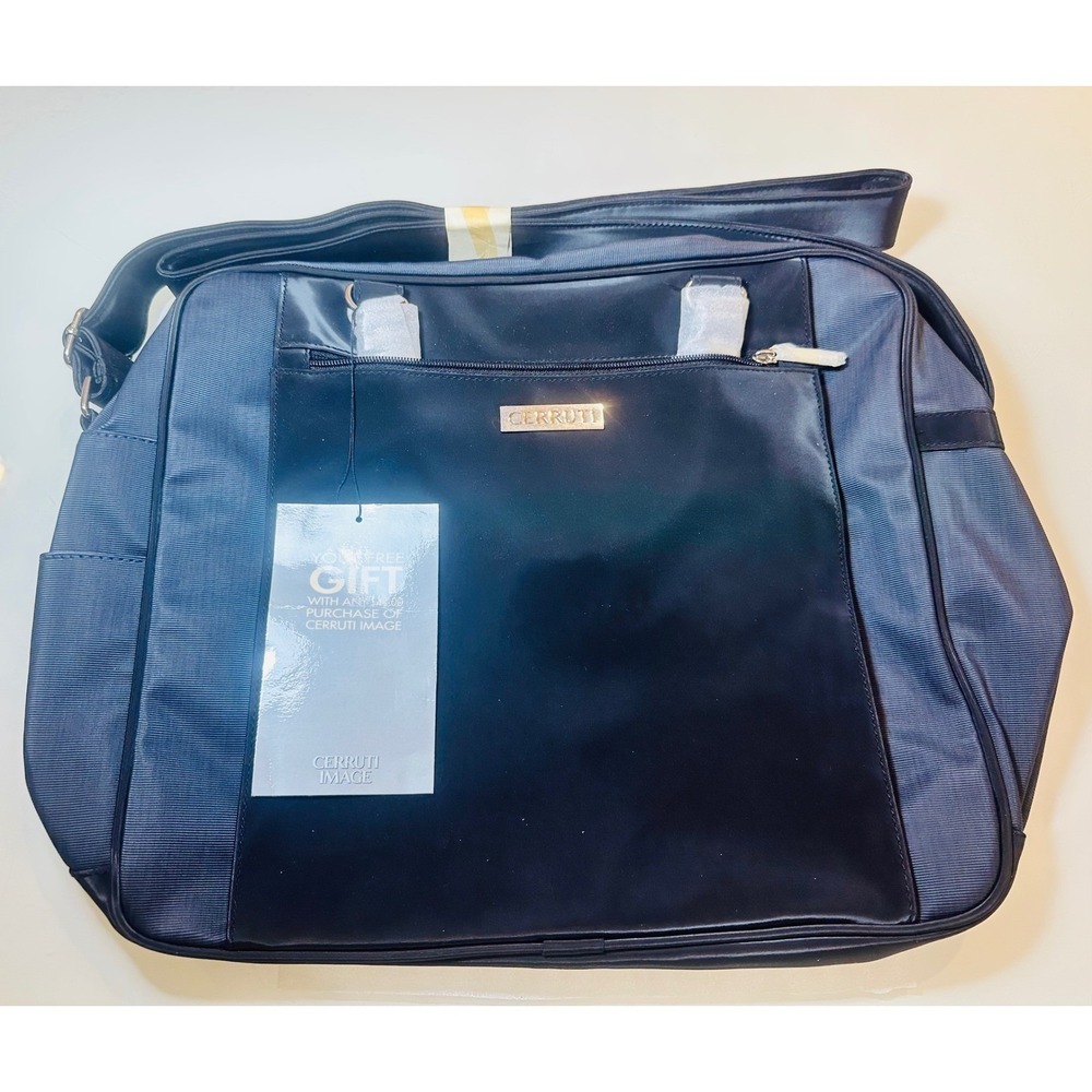 Cerruti Image Black Travel Bag Weekender Duffel Shoulder Strap NWT 1171001